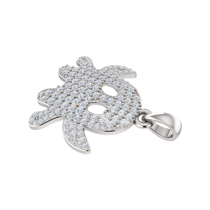 RKC 0,40 Karat Moissanit-Geister-Anhänger, 925er Silberschmuck, 14 Karat Gelbgold vergoldet, Gewicht 4,00 g, Höhe 21,50 mm