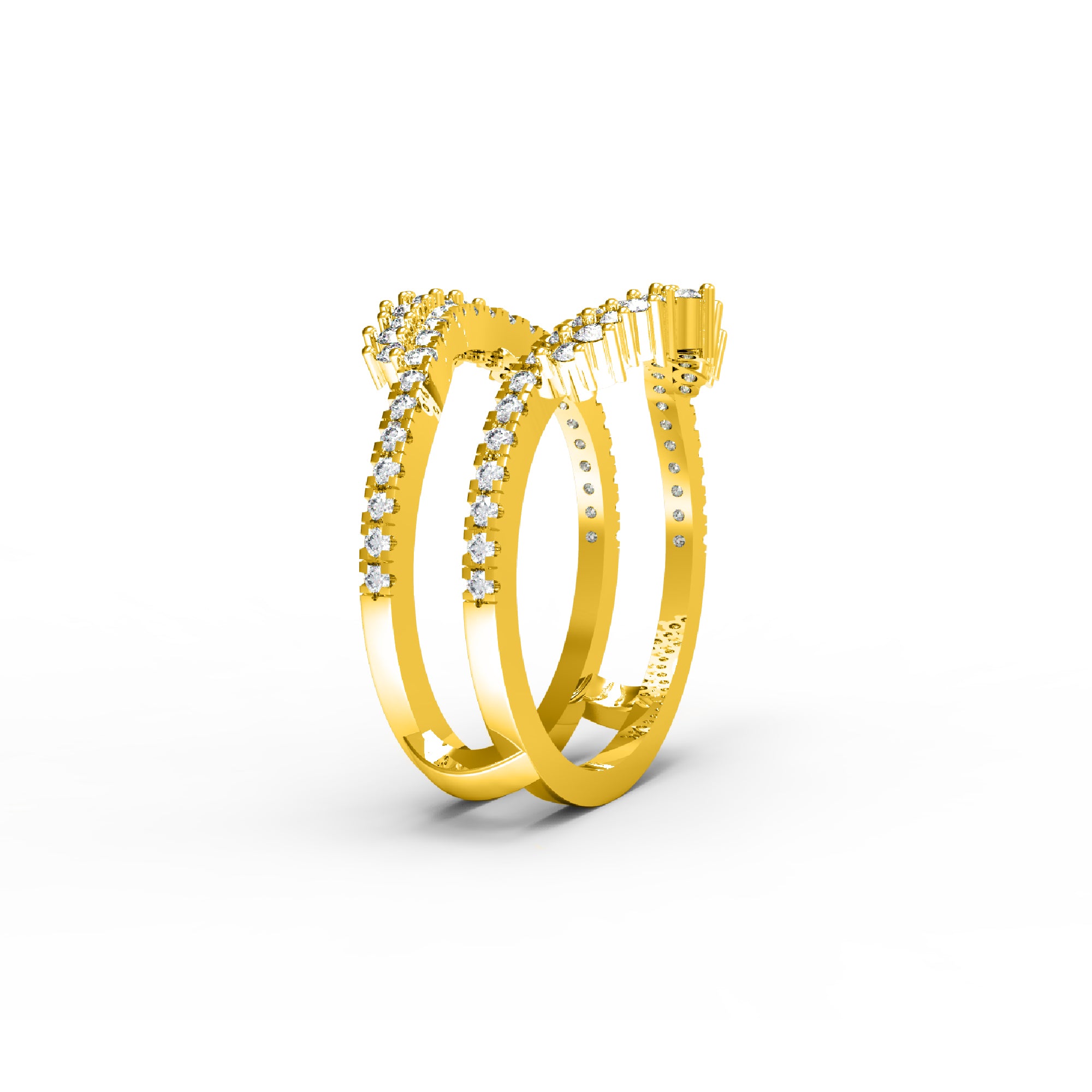 RKC Moissanit Enhancer Guard Ring für Damen, Ehering, 925er Silber, 14 Karat Gelbgold vergoldet, Gewicht 3,80 g, Breite 6 mm