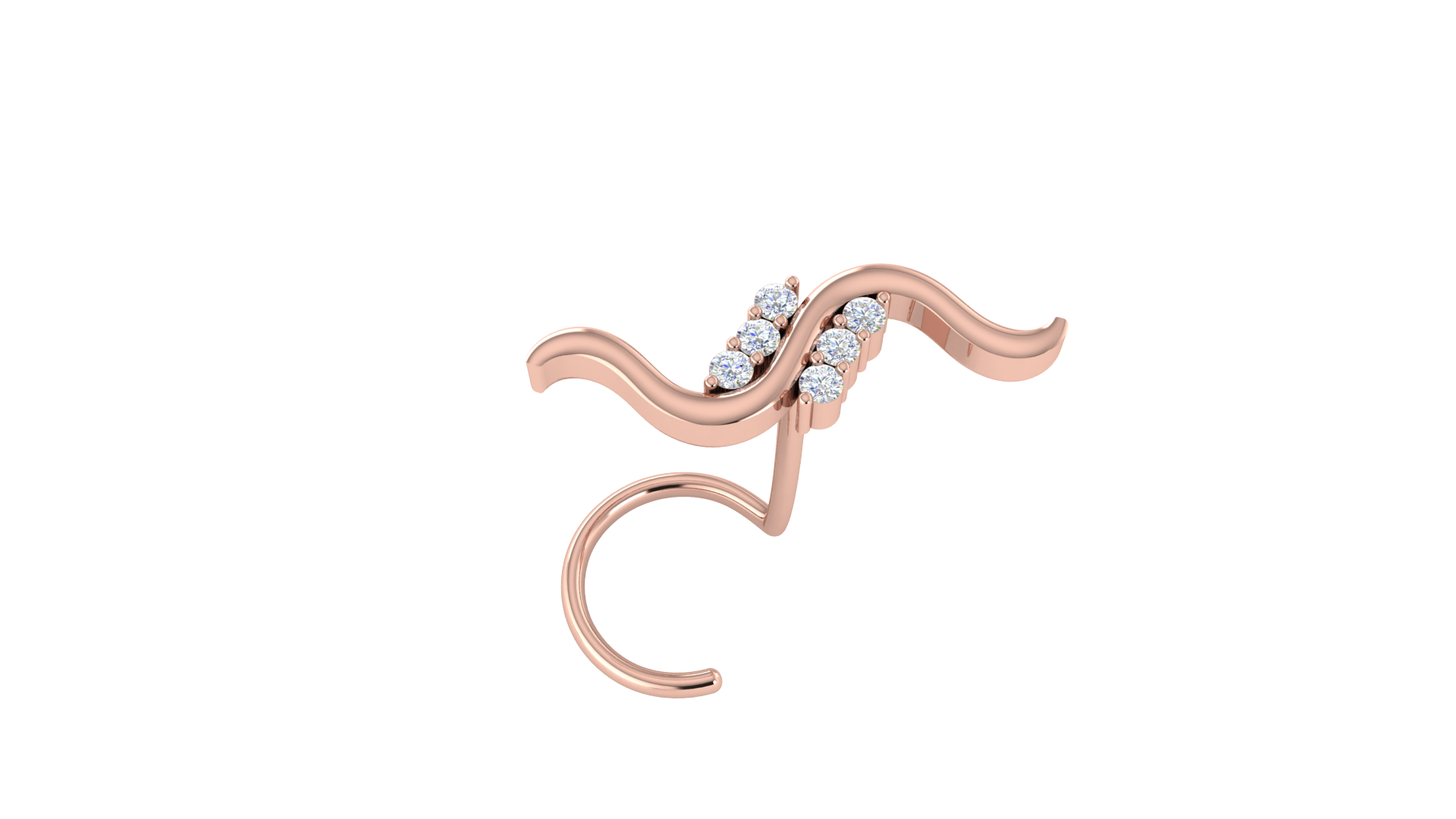 RKC JEWELRY Anello da naso delicato da donna in argento sterling 925 placcato in oro giallo 14k Peso 1,00 g