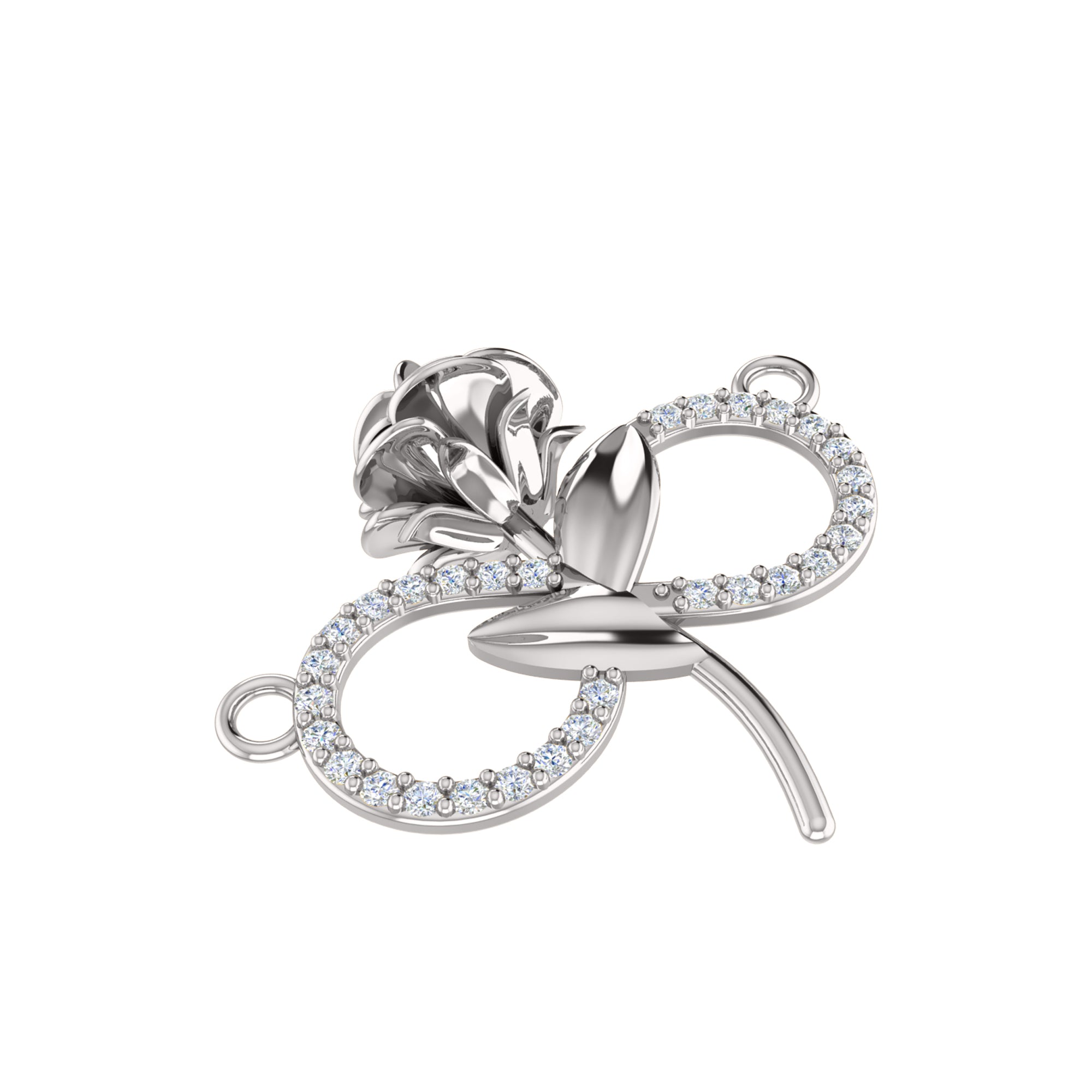 RKC 0,27 Karat Moissanit-Blumenanhänger, 925er Silberschmuck, 14 Karat Gelbgold vergoldet, Gewicht 4,60 g, Höhe 23,00 mm