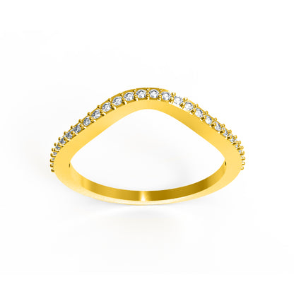 RKC Rundschliff-Moissanit-Verlobungsring, 925er Silber, 14 Karat Gelbgold plattiert, für Damen, Gewicht 1,50 g und Breite 1,50 mm