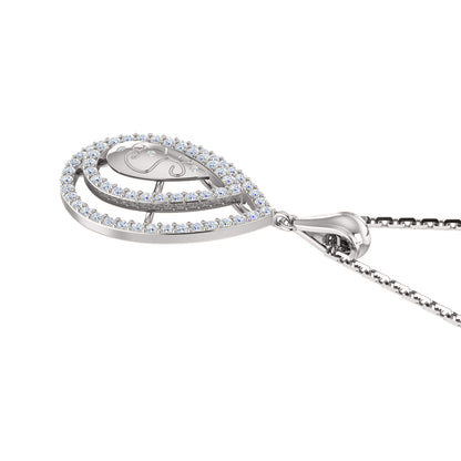 RKC Ciondolo a goccia in moissanite da 0,65 ct, gioielli in argento 925, placcato in oro giallo 14 carati, peso 5 g, altezza 31 mm