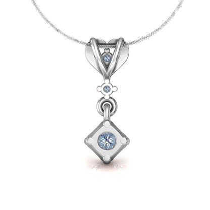RKC Anello a cuore con pendente in argento con moissanite da 0,40 ct, finitura in oro giallo 14 carati, peso 2,8 g, altezza 15 mm