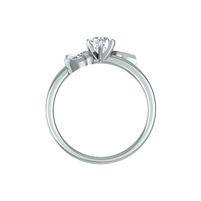 Anello di fidanzamento rotondo con tre pietre RKC in argento 925 placcato in oro giallo 14 carati per donna Peso 2,20 g