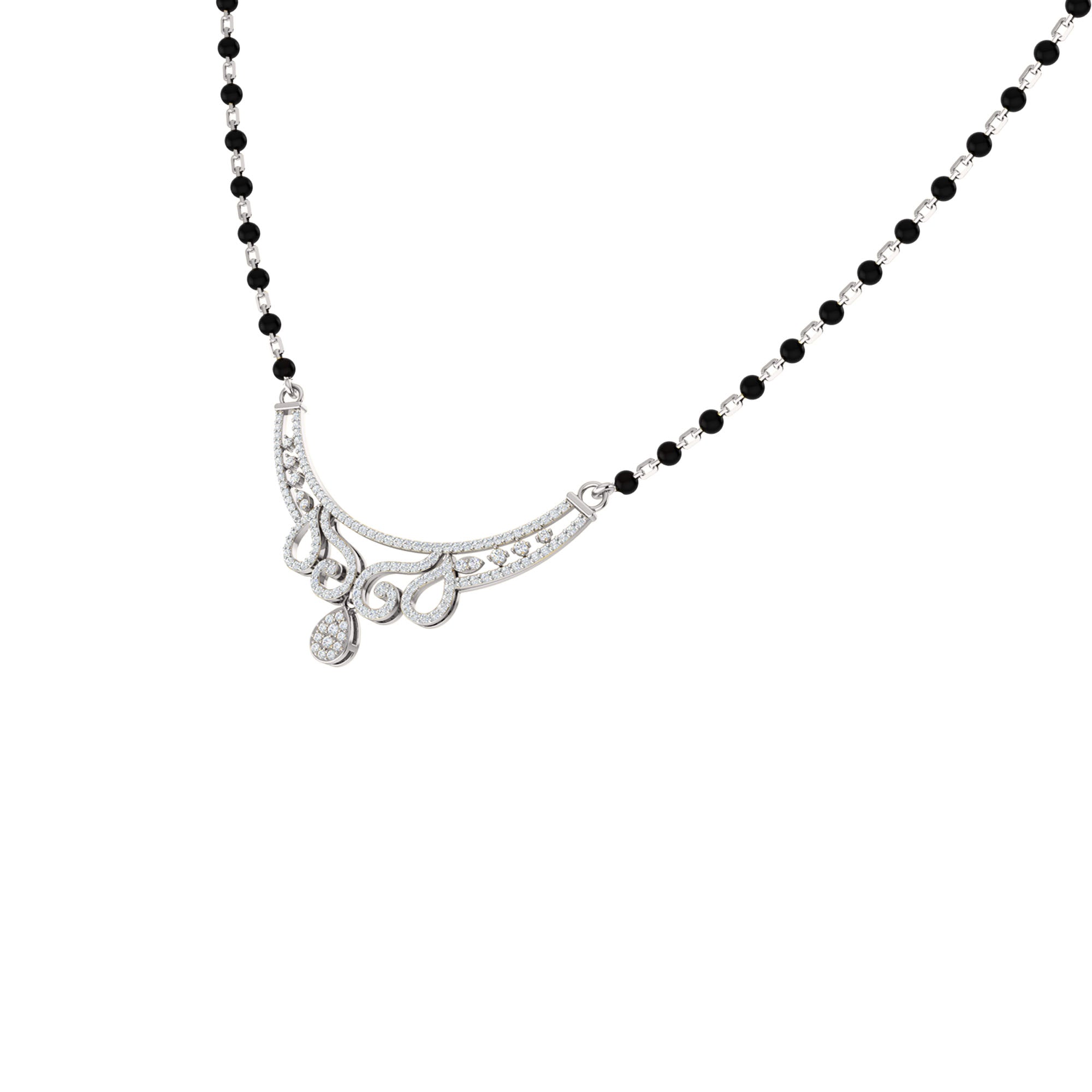 RKC Moissanite da 1,45 ct da donna Mangalsutra in argento 925 placcato in oro giallo 14k Peso del prodotto 8,00 g Altezza 34,25 mm