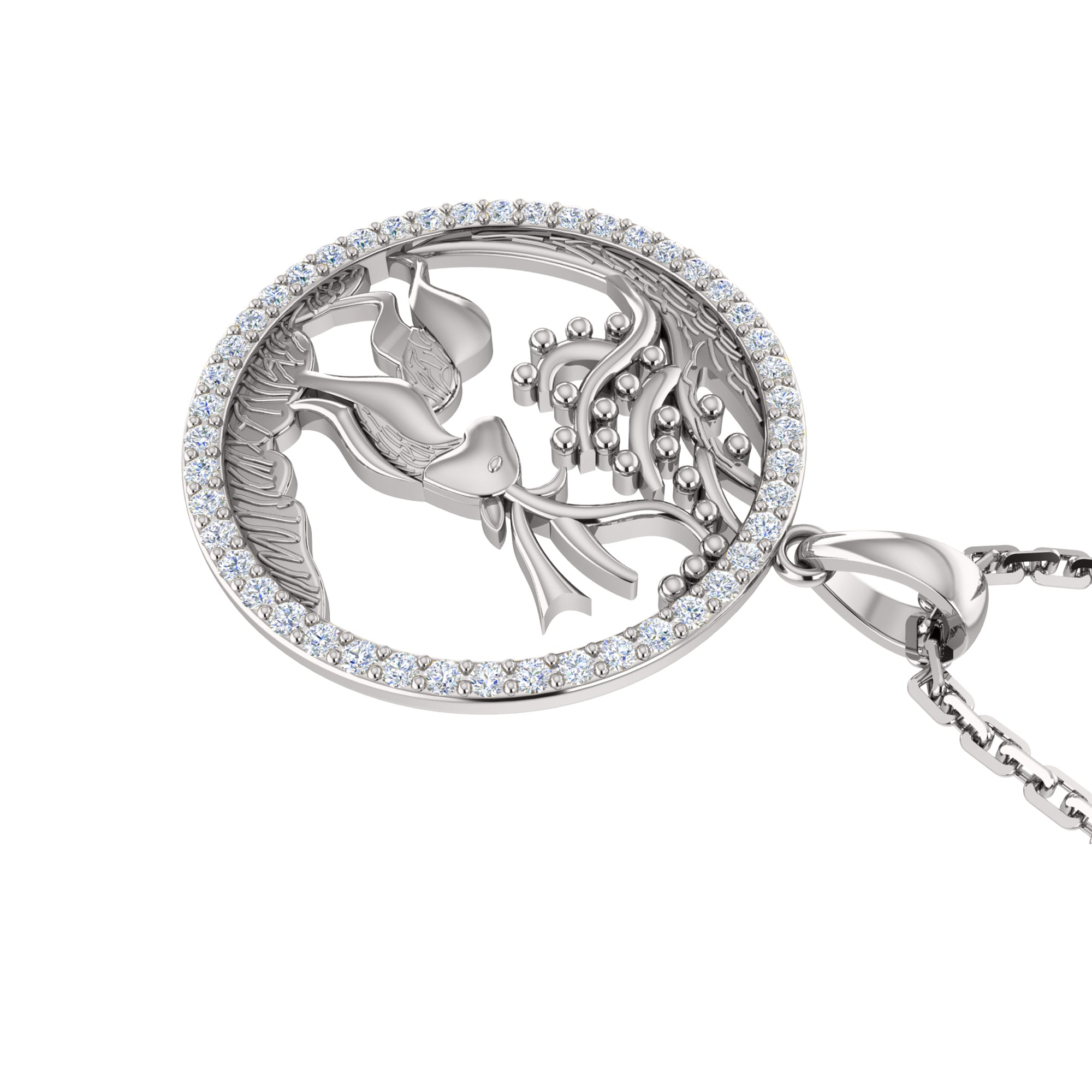 RKC 0,30 Karat Moissanit-Charm-Anhänger, 925er Silberschmuck, 14 Karat Roségold vergoldet, Gewicht 4,50 g, Höhe 19 mm