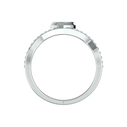 RKC Herz-Moissanit-Verlobungsring, 925er Silber, 14 Karat Weißgold vergoldet, für Damen, Gewicht 3,50 g