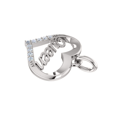 Ciondolo a forma di cuore in moissanite da 0,22 ct, gioielli in argento 925, placcato in oro rosa 14 carati, peso 4,80 g, altezza 25,20 mm
