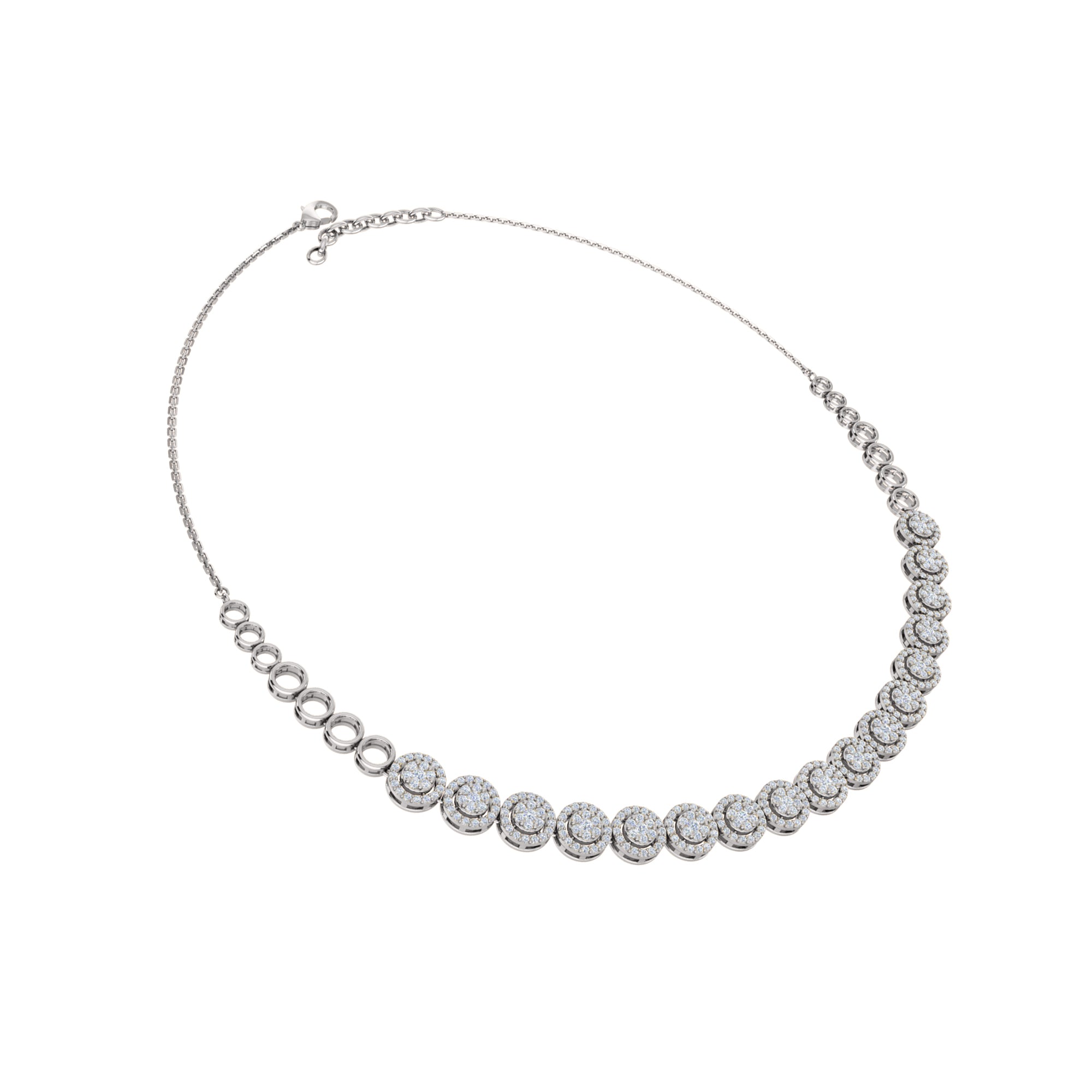 RKC 3,8 CT Moissanit Charming Halskette 925 Silber 14k Roségold vergoldet Produktgewicht 12,00 GM