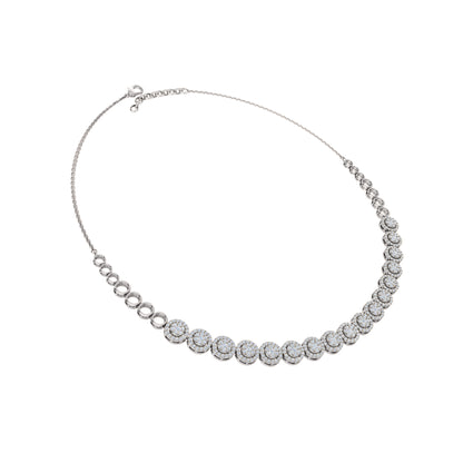 RKC 3,8 CT Moissanit Charming Halskette 925 Silber 14k Roségold vergoldet Produktgewicht 12,00 GM