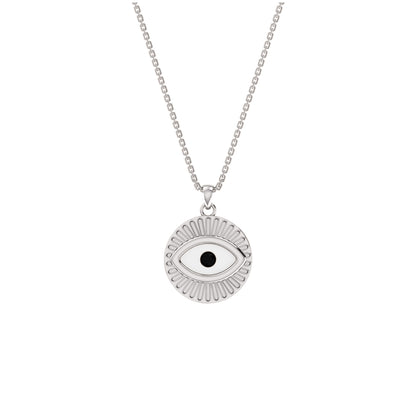 RKC 0,17 CT Emaille Evil Eye Anhänger 925 Silber 14K Gelbgold plattiert, Gewicht 5,80 GM, Höhe 20,00 MM