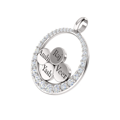 Ciondolo con nome Moissanite da 0,68 ct, gioielli in argento 925, placcato in oro giallo 14 carati, peso 5,10 g, altezza 24,80 mm