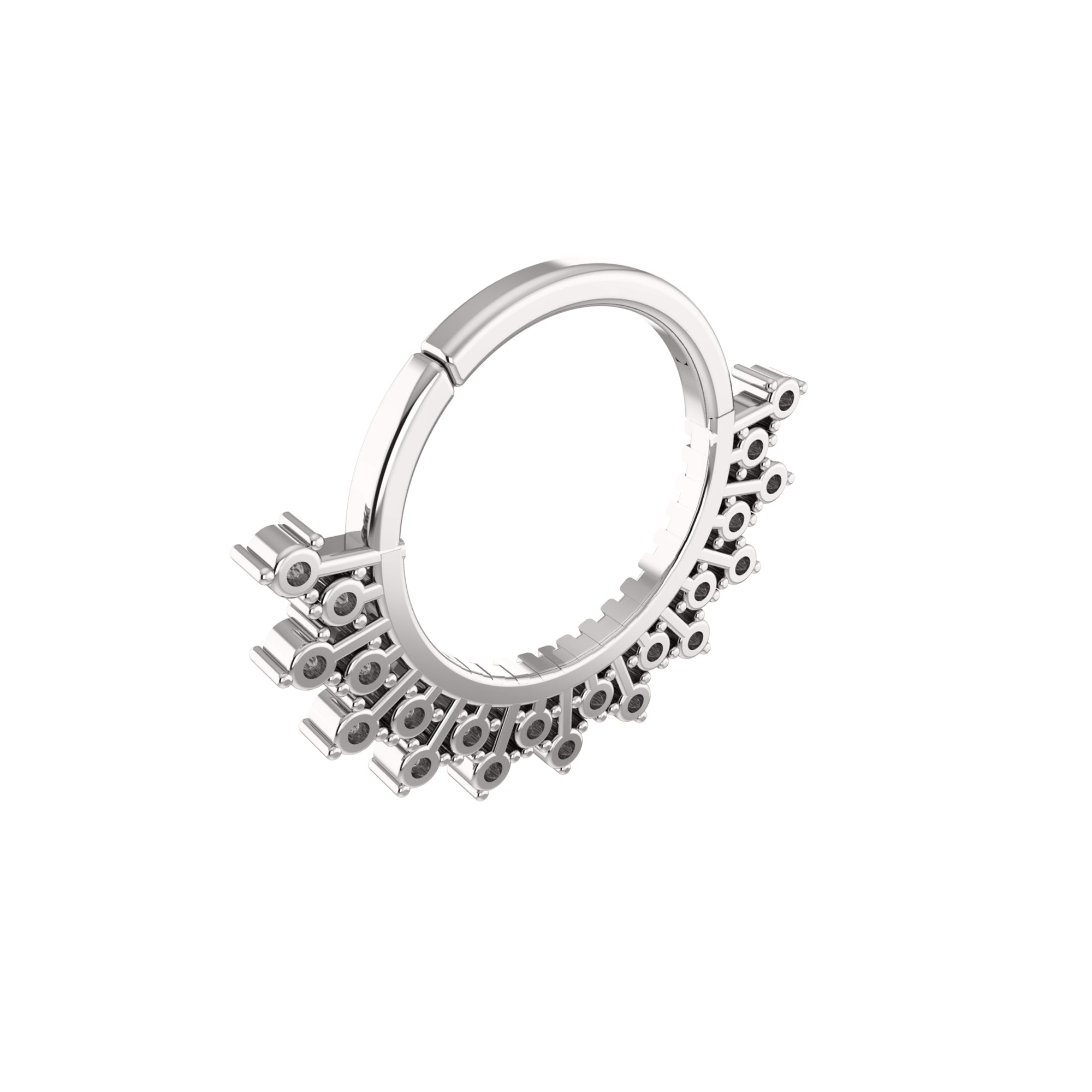 RKC JEWELRY Anello da naso da donna con Moissanite floreale in argento sterling 925, placcato in oro rosa 14k, peso 2,60 GM