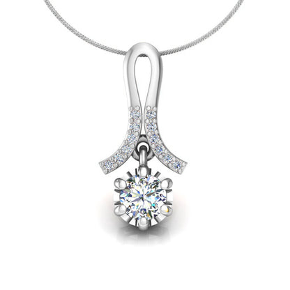 Ciondolo in moissanite da donna con goccia in argento sterling 925 RKC da 0,30 CT, per donna, placcato in oro rosa 14 carati, peso 3,1 g, altezza 16 mm