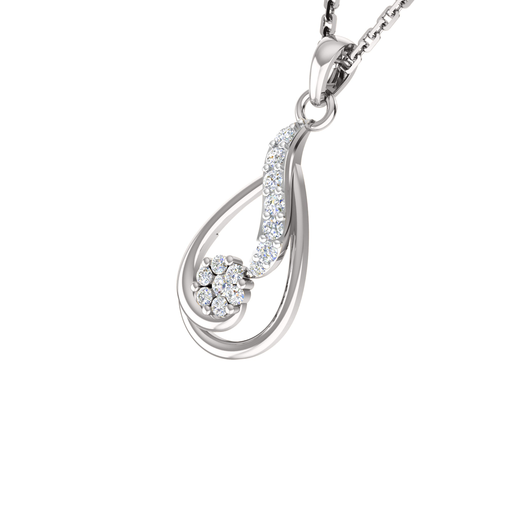 Ciondolo in moissanite da 0,40 ct in argento dorato RKC 925 con peso di 3,60 g e orecchino da 2,30 g con placcatura in oro giallo 14 carati