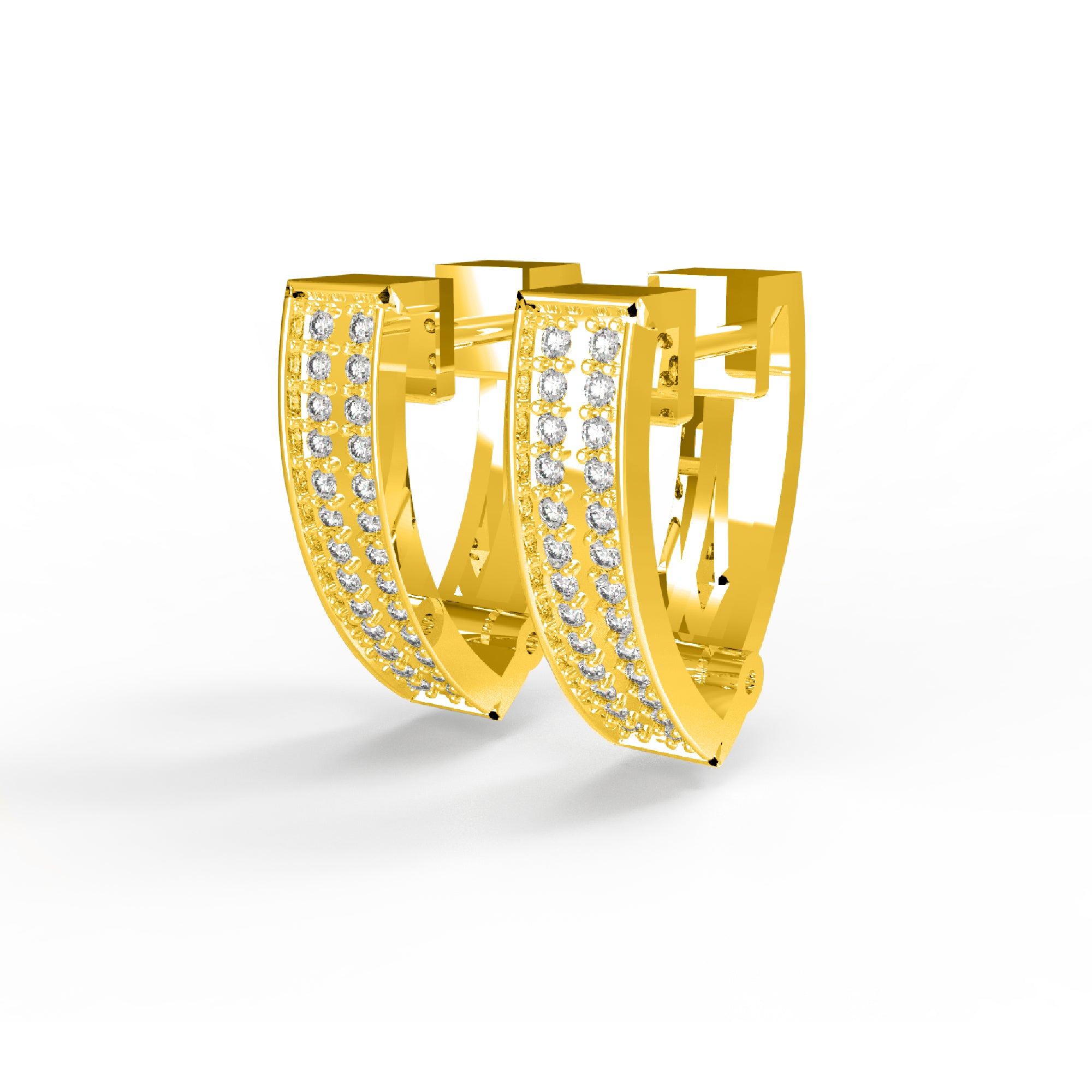 RKC 925 Sterling Silber Clip-on Creolen-Ohrring für Damen, 14 Karat Gelb, Produktgewicht: 4,00 GM, Höhe: 15,50 mm