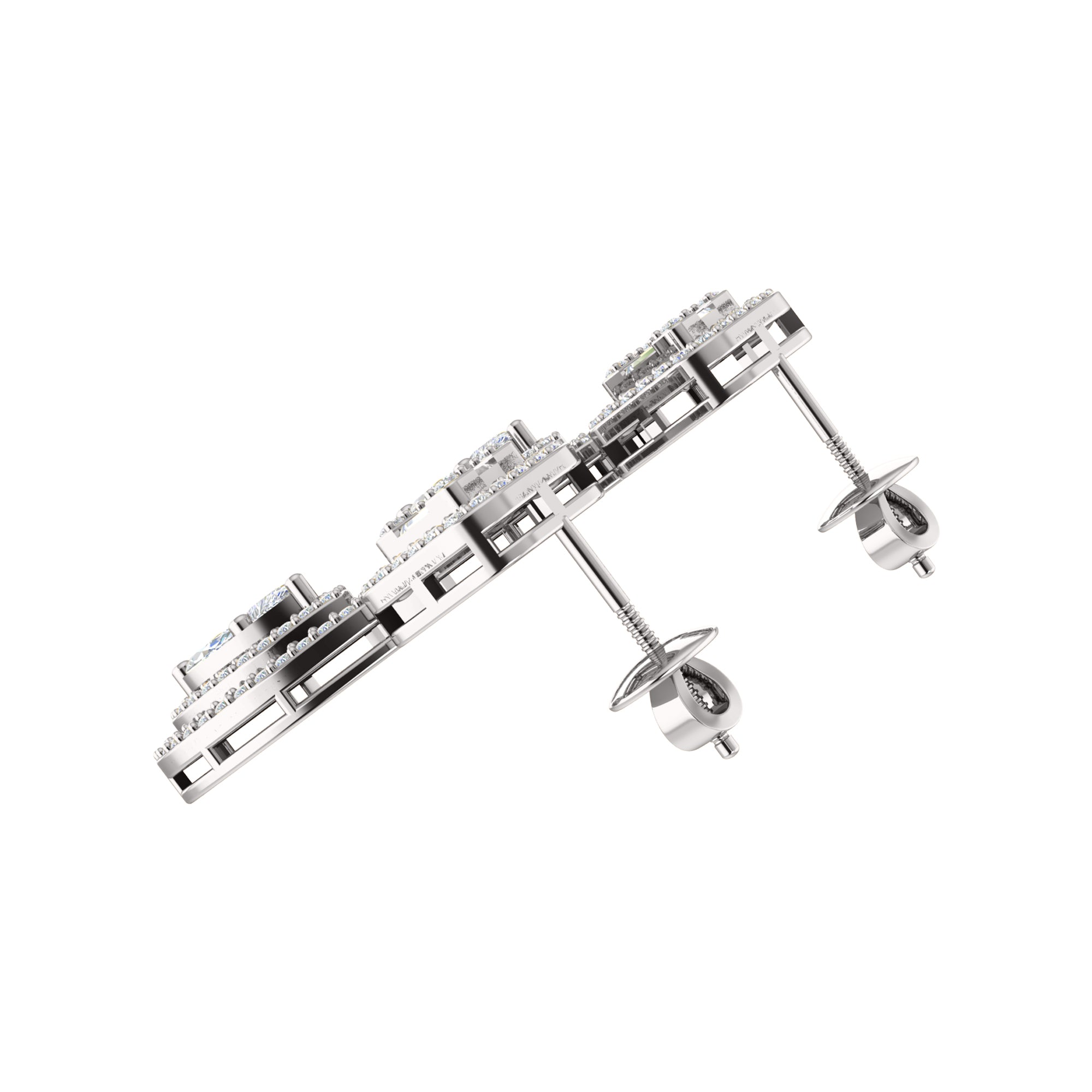RKC 925 Silber Moissanit Funkelnder Tropfen-Ohrhänger, rosévergoldet, Höhe