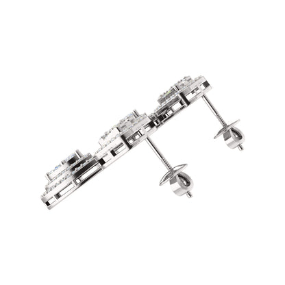 RKC 925 Silber Moissanit Funkelnder Tropfen-Ohrhänger, rosévergoldet, Höhe