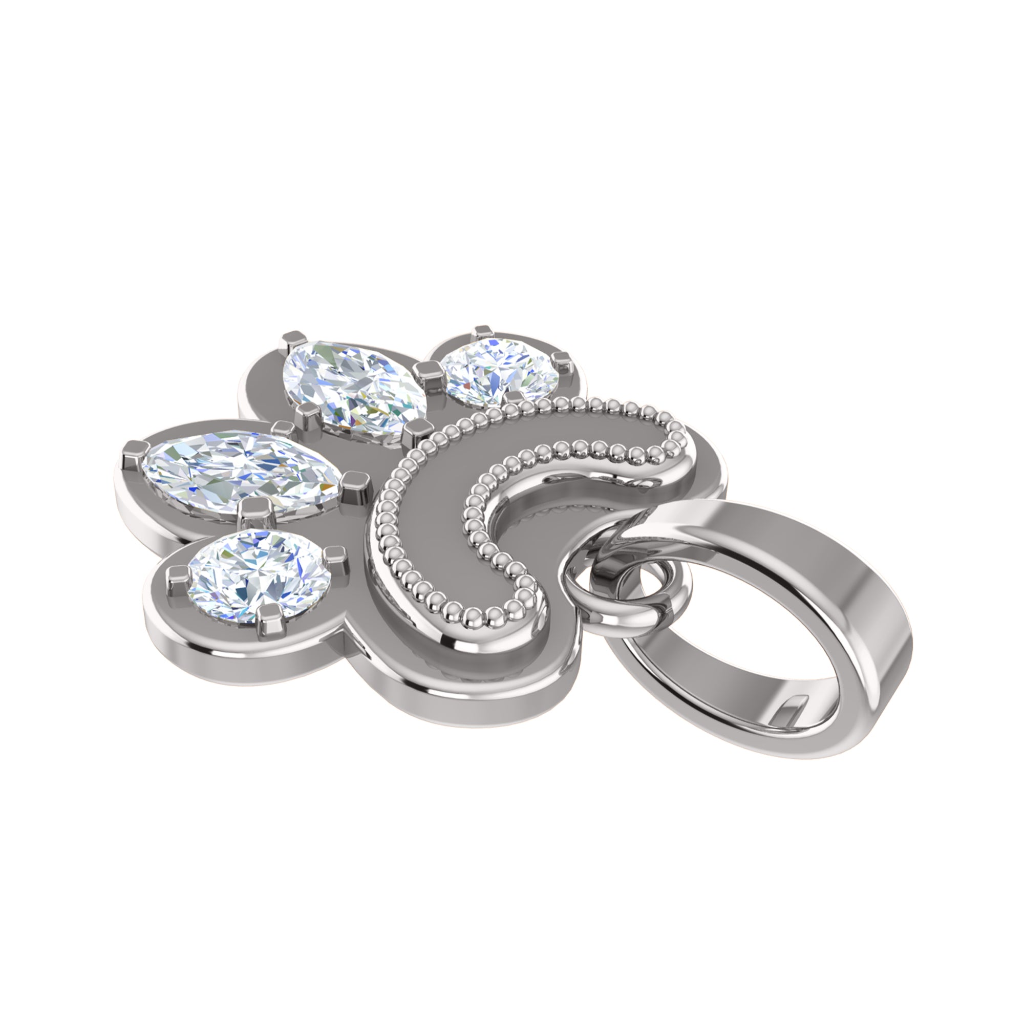 RKC 0,6 Karat Moissanit-Pfotenanhänger, 925er Silberschmuck, 14 Karat Gelbgold vergoldet (Höhe)