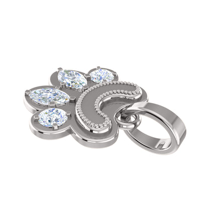 RKC 0,6 Karat Moissanit-Pfotenanhänger, 925er Silberschmuck, 14 Karat Gelbgold vergoldet (Höhe)