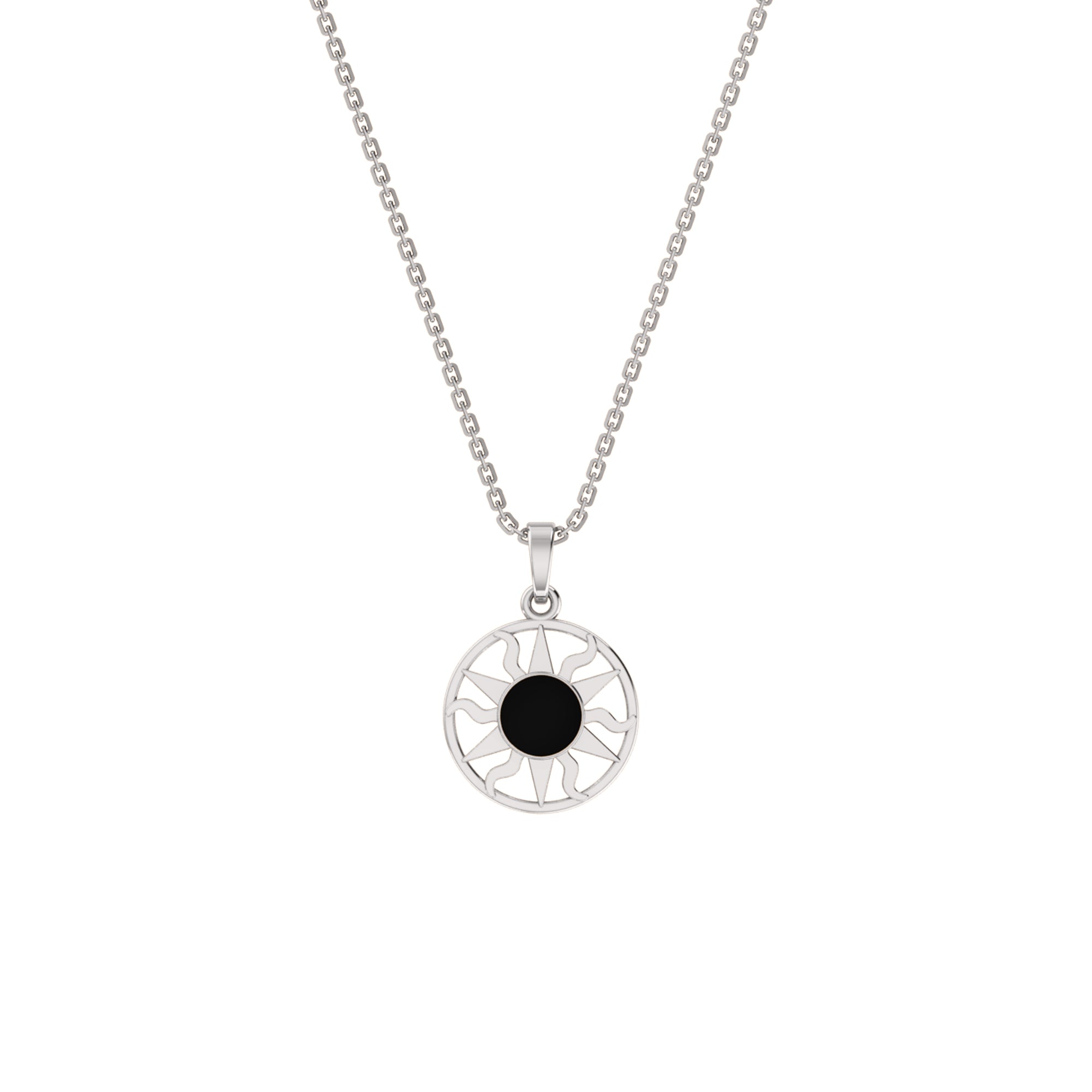 RKC Emaille-Sonnenanhänger, 925er Silberschmuck, 14 Karat Gelbgold vergoldet, Produktgewicht: 4,00 g, Höhe: 12,50 mm