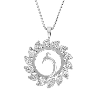 RKC Made With 18K Yellow Gold Plated Moissanite Pendant Necklace