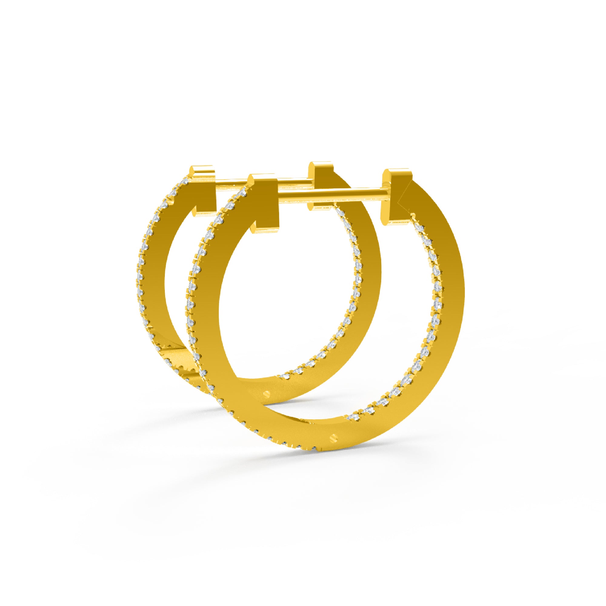 RKC Damen-Ohrring aus 925er-Sterlingsilber, einreihig, 14-Karat-Rose, Gesamtgewicht: 7,00 GM, Höhe: 38,00 mm