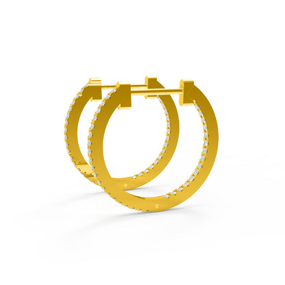 RKC Damen-Ohrring aus 925er-Sterlingsilber, einreihig, 14-Karat-Rose, Gesamtgewicht: 7,00 GM, Höhe: 38,00 mm
