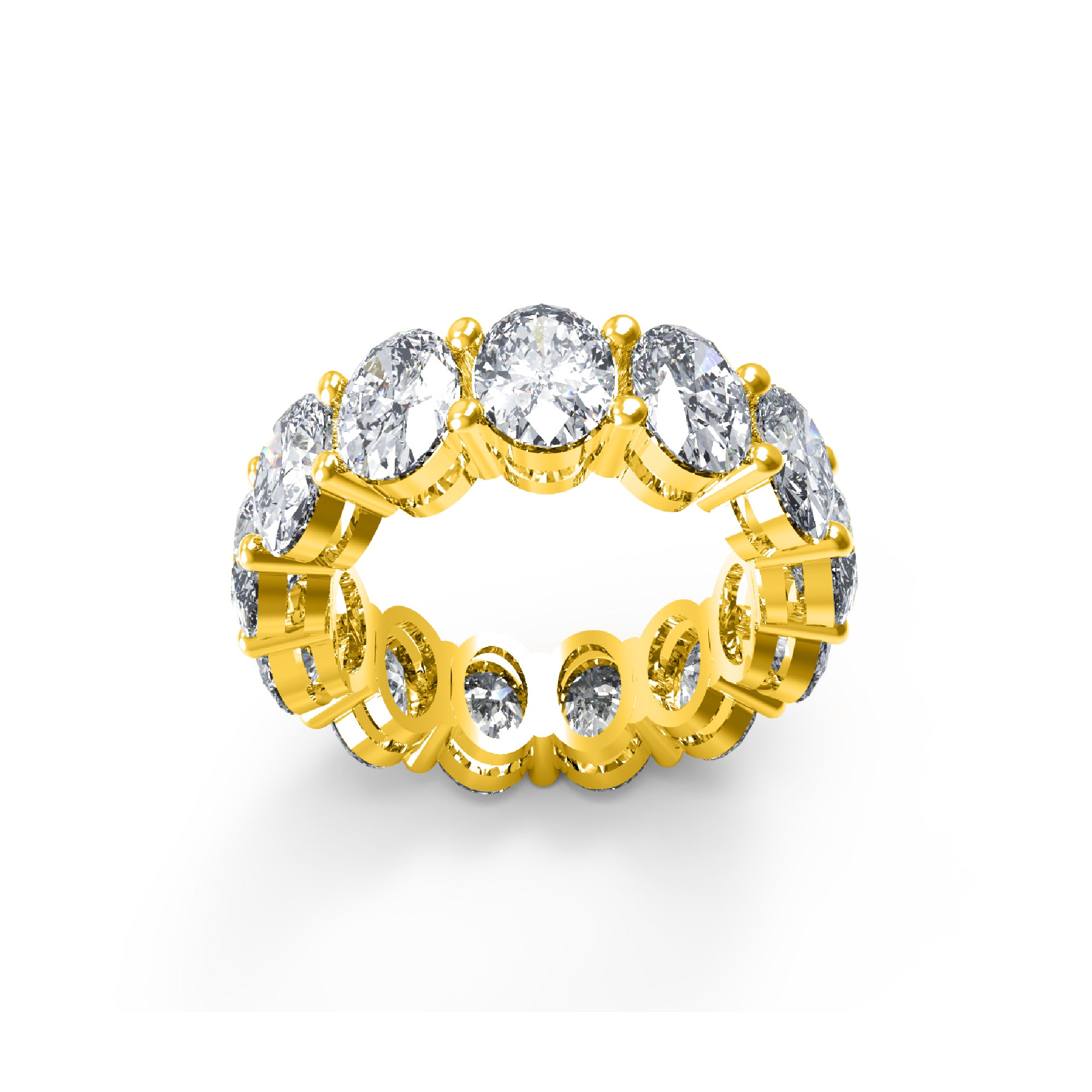 Anello di fidanzamento con moissanite taglio ovale RKC da 8,5 carati, argento 925, placcato oro giallo 14k, per donna, peso 4,40 g, larghezza 6 mm