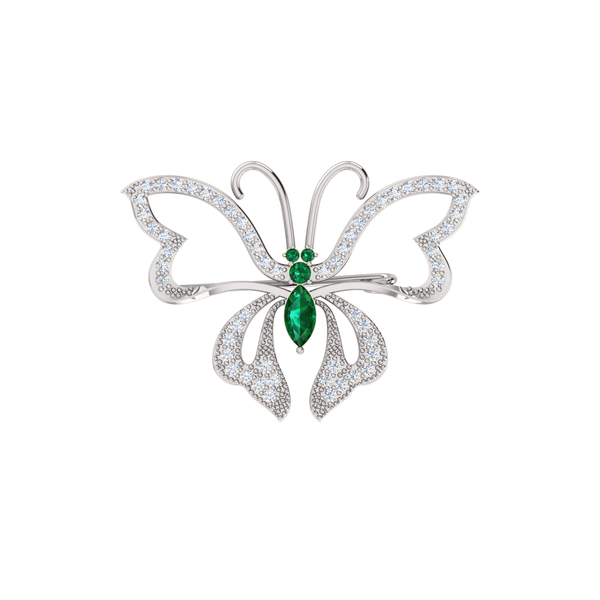 Spilla a farfalla in argento sterling 925 con moissanite da 0,96 ct, prodotto placcato in oro rosa 14 carati, peso 4,00 g