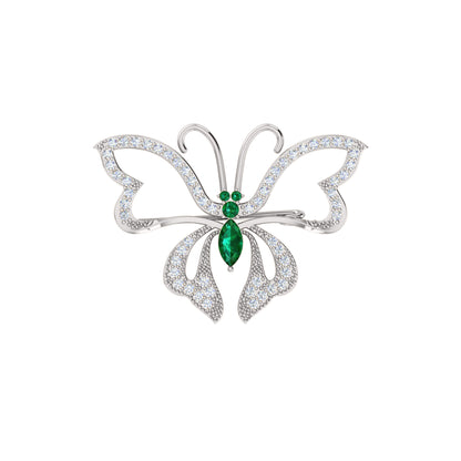 Spilla a farfalla in argento sterling 925 con moissanite da 0,96 ct, prodotto placcato in oro rosa 14 carati, peso 4,00 g