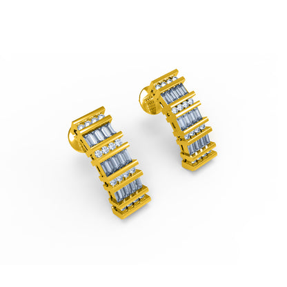Orecchino da donna con retro a vite in argento sterling RKC 925, rosa 14 carati, peso prodotto 6,00 GM, altezza 20,00 MM