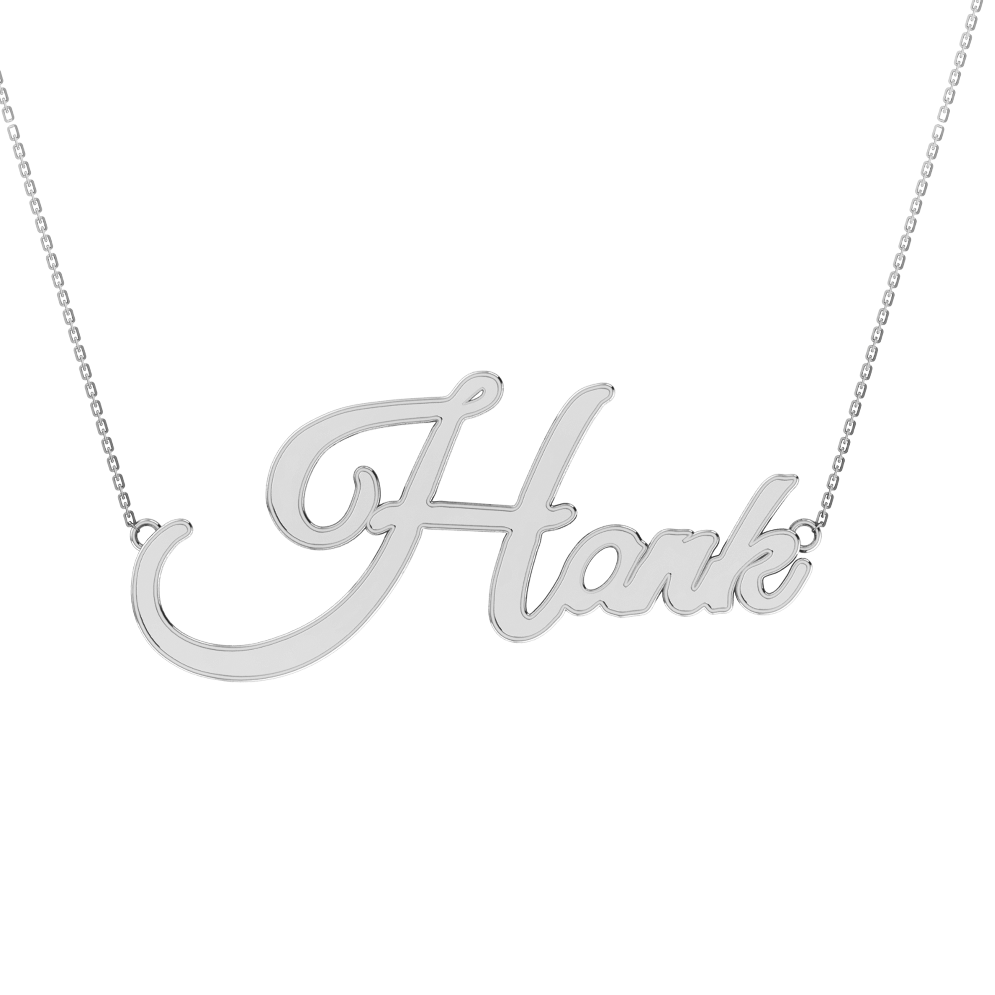 RKC Customize Name Pendant Necklace 14k White Gold Plated 925 Silver Birthday Gift