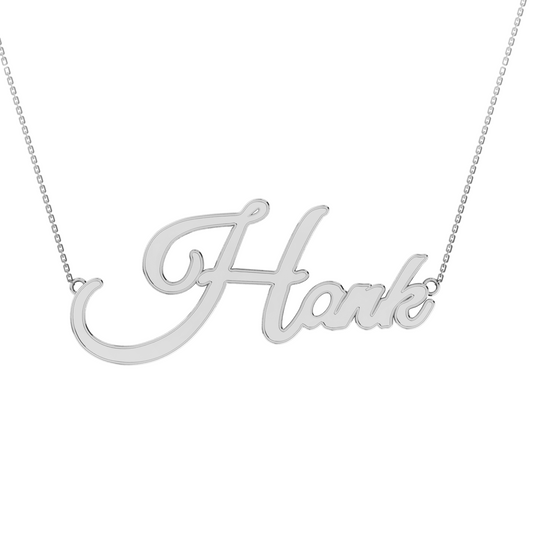RKC Customize Name Pendant Necklace 14k White Gold Plated 925 Silver Birthday Gift