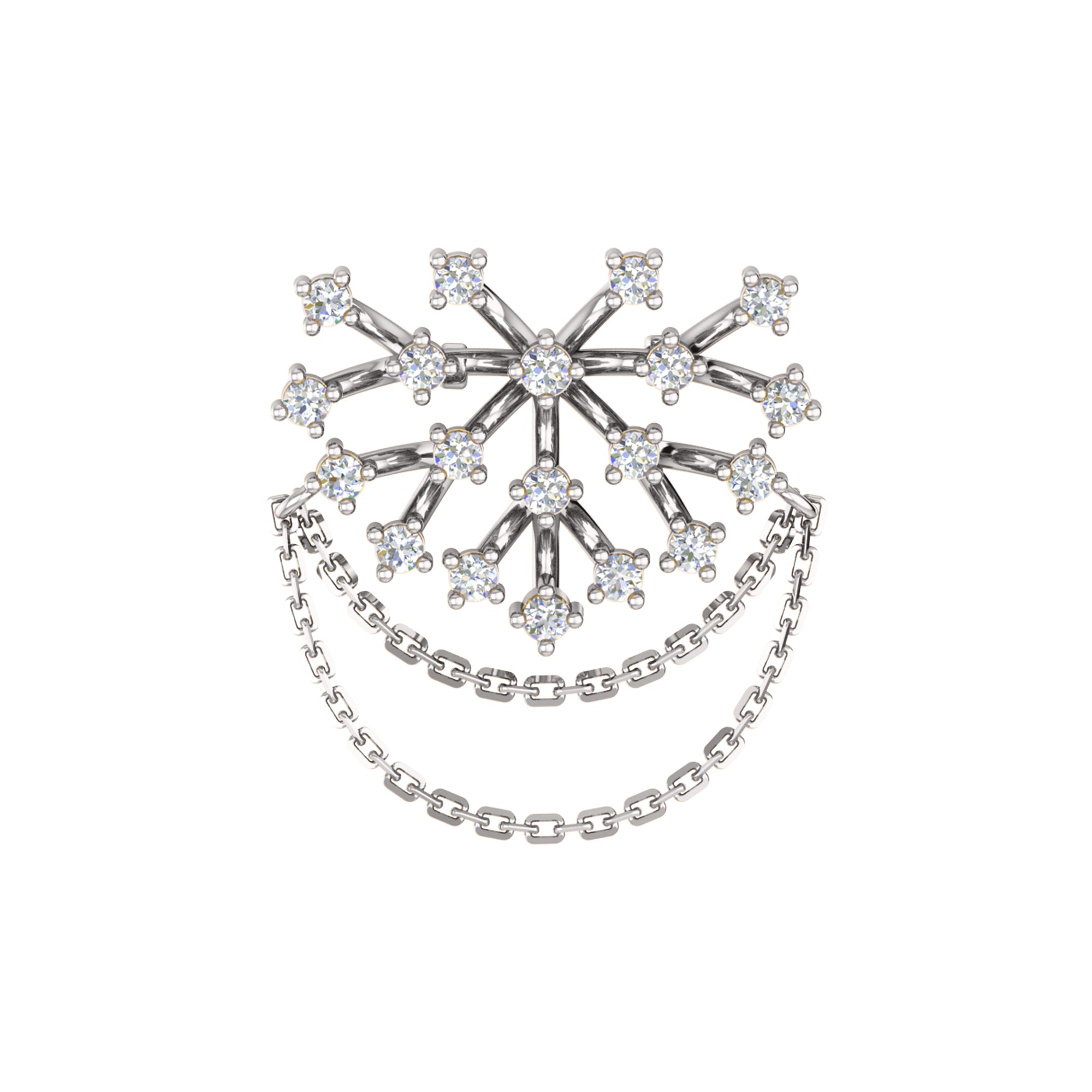 Spilla RKC Moissanite in argento sterling 925 placcata in oro giallo 14 carati Peso del prodotto 3,00 GM Altezza 23,00 MM