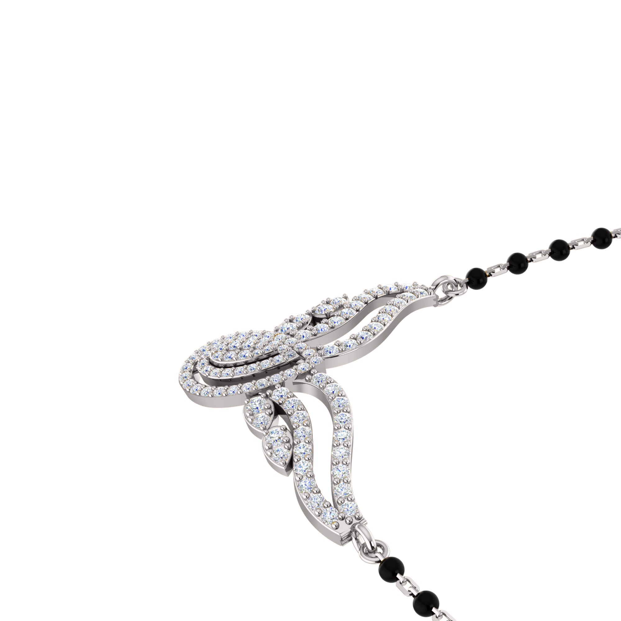 RKC Moissanite da 1 ct da donna Mangalsutra in argento 925 placcato in oro rosa 14k Peso del prodotto 5,50 g Altezza 19,50 mm