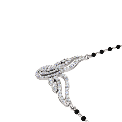 RKC Moissanite da 1 ct da donna Mangalsutra in argento 925 placcato in oro rosa 14k Peso del prodotto 5,50 g Altezza 19,50 mm