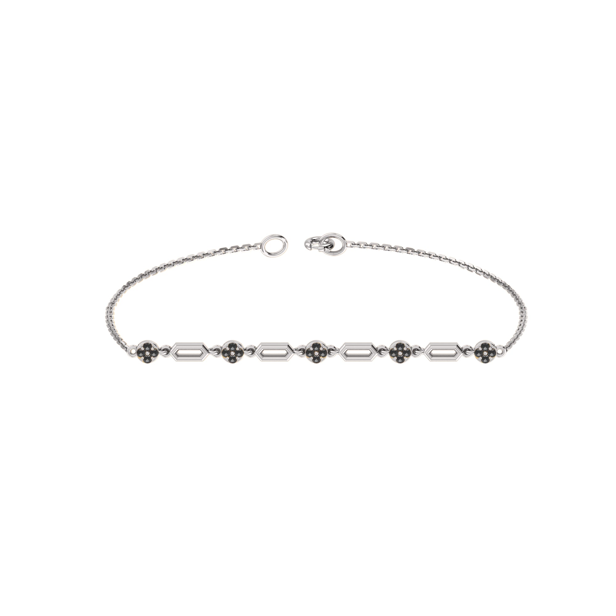 RKC 925 Sterling Silber 0,3 CT Edelstein für Damenarmband, 14 Karat Roségold vergoldet, Gewicht 3,70 GM