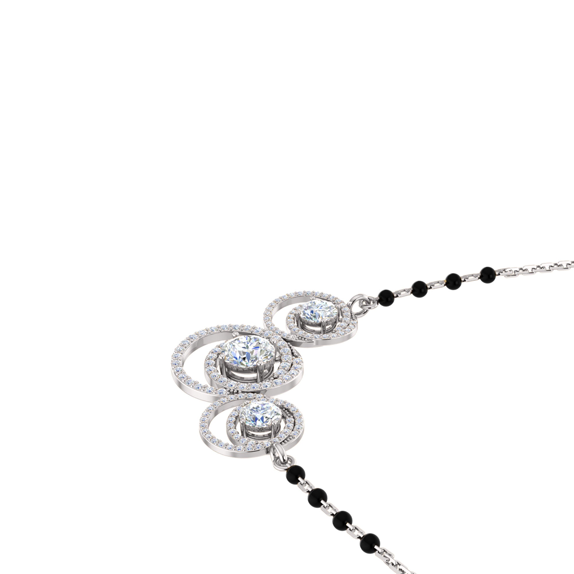 RKC 2,4 CT Moissanit Damen Mangalsutra 925 Silber 14k Gelbgold plattiert Produktgewicht 4,60 GM Höhe 18,00 MM