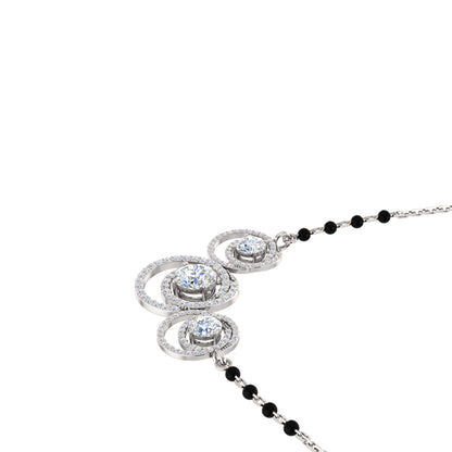 RKC 2,4 CT Moissanit Damen Mangalsutra 925 Silber 14k Gelbgold plattiert Produktgewicht 4,60 GM Höhe 18,00 MM