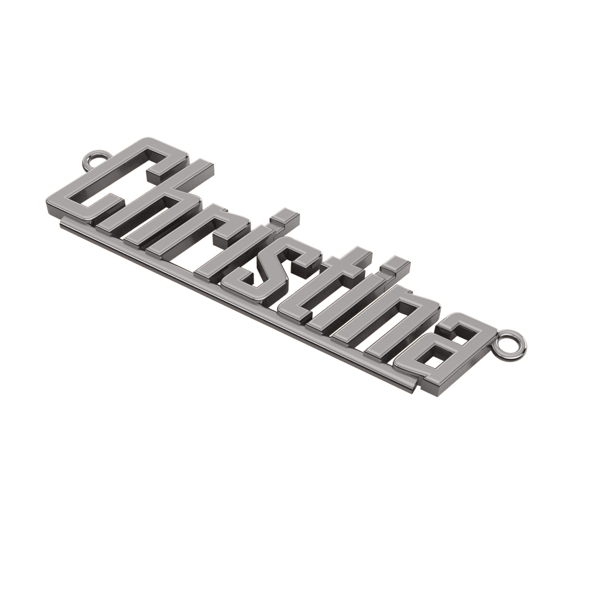 RKC-Anhänger mit individuellem Namen, 925er Sterlingsilber, 14 Karat Gelbgold vergoldet, Gewicht 4,30 g, Höhe 11,00 mm