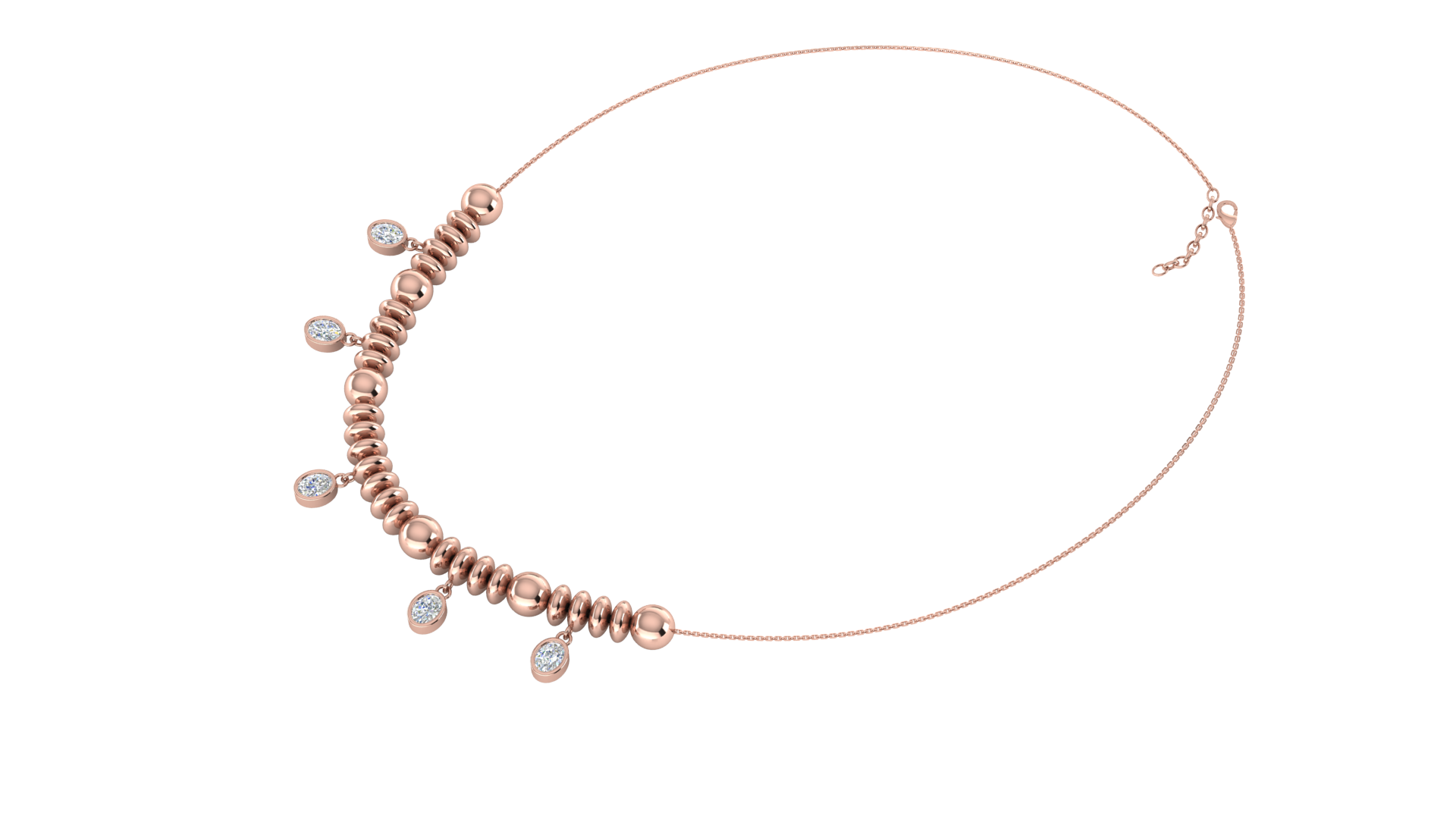 Collana affascinante con moissanite in carati RKC da 10 ct, argento 925, placcato in oro rosa 14k, peso del prodotto 7,00 GM