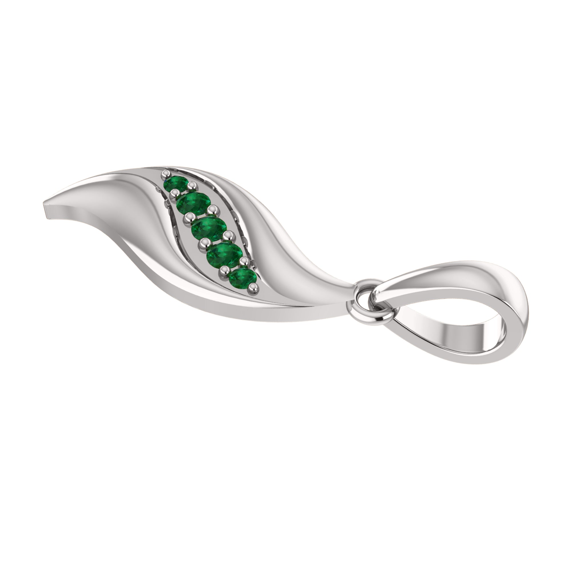 RKC 0,12 Karat Smaragd-Charm-Anhänger, 925er Silberschmuck, 14 Karat Gelbgold vergoldet, Gewicht 4,20 g, Höhe 27 mm