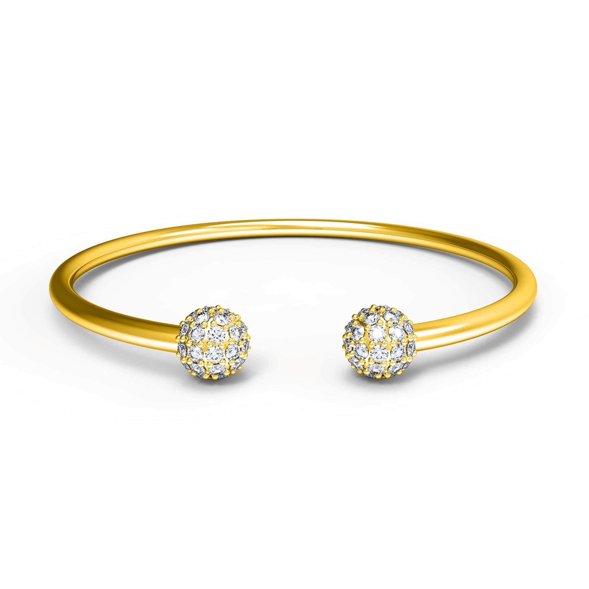 RKC Damen-Armreif aus 925er-Sterlingsilber, 1,08 Karat Moissanit, 14 Karat Roségold vergoldet, Gewicht 9,00 g, Höhe 50,00 mm