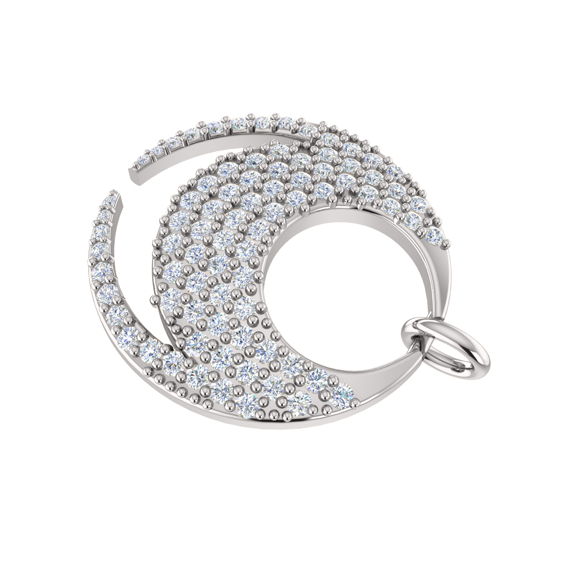 RKC 0,68 Karat Moissanit-Charm-Anhänger, 925er Silberschmuck, 14 Karat Roségold vergoldet, Gewicht 4,80 g, Höhe 21,50 mm
