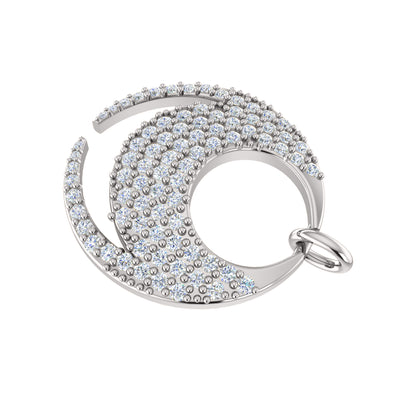 RKC 0,68 Karat Moissanit-Charm-Anhänger, 925er Silberschmuck, 14 Karat Roségold vergoldet, Gewicht 4,80 g, Höhe 21,50 mm
