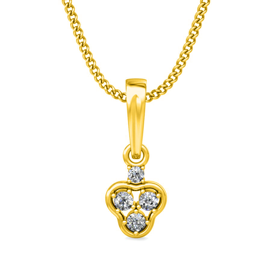 Mini regalo in argento sterling RKC 925, pendente in moissanite da 0,04 ct, placcato in oro giallo 14 carati, peso 2,5 g, altezza 13 mm