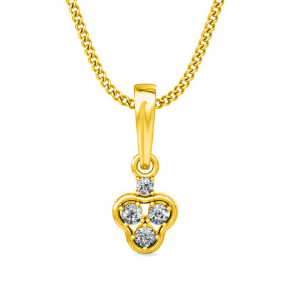 Mini regalo in argento sterling RKC 925, pendente in moissanite da 0,04 ct, placcato in oro giallo 14 carati, peso 2,5 g, altezza 13 mm