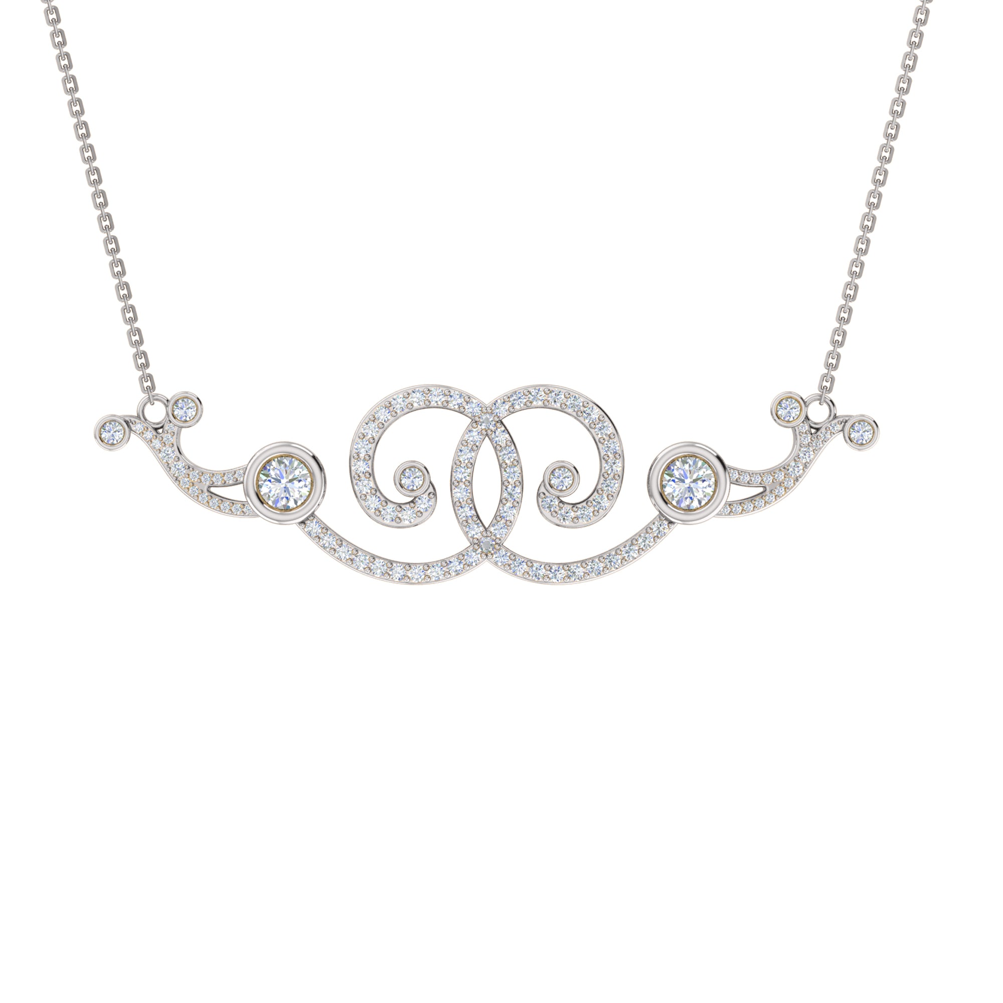 RKC 2,6 CT Moissanit Charm Halskette 925 Silber 14k Roségold vergoldet Produktgewicht 9,00 GM Höhe 18,00 MM