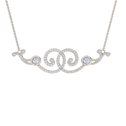 RKC 2,6 CT Moissanit Charm Halskette 925 Silber 14k Roségold vergoldet Produktgewicht 9,00 GM Höhe 18,00 MM